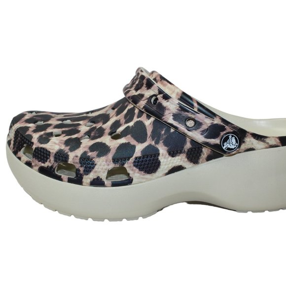 Crocs Classic Leopard Platform Slip on, Heel strap Women's 9 NEW! - Picture 3 of 15